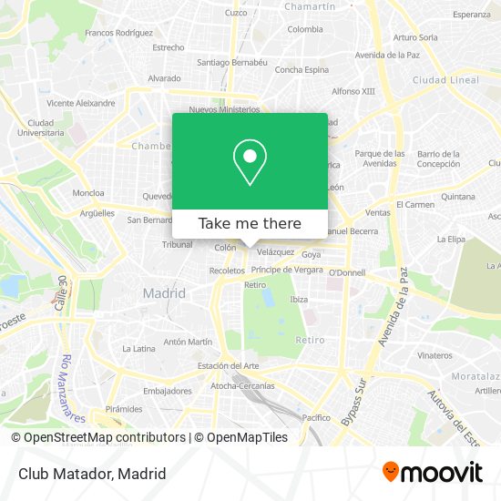 How to get to Club Matador in Madrid by Bus, Metro, Train or Light Rail?