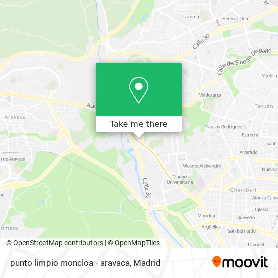 punto limpio moncloa - aravaca map