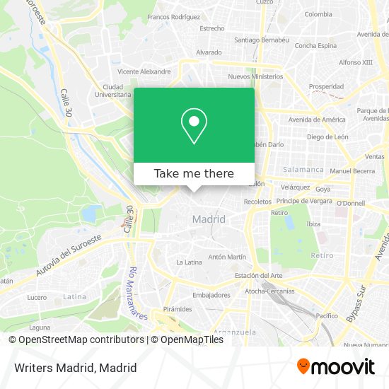 Writers Madrid map