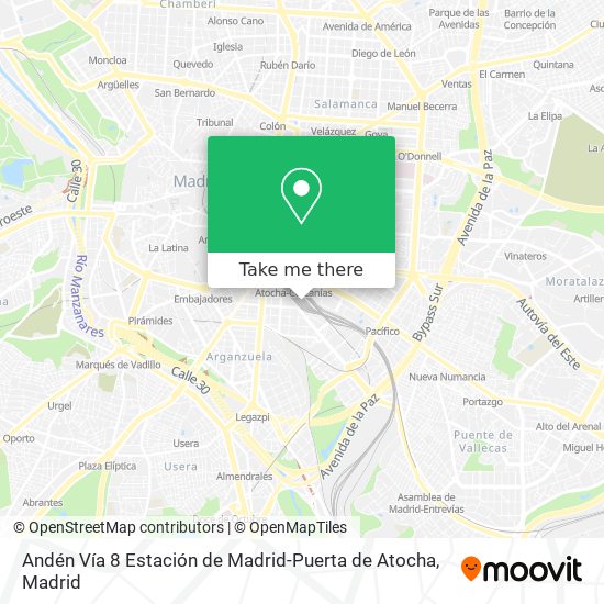 Andén Vía 8 Estación de Madrid-Puerta de Atocha map