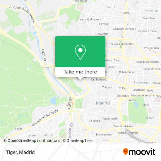 mapa Tiger
