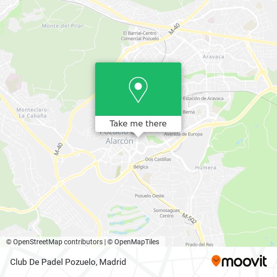 mapa Club De Padel Pozuelo