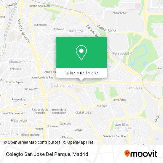 Colegio San Jose Del Parque map