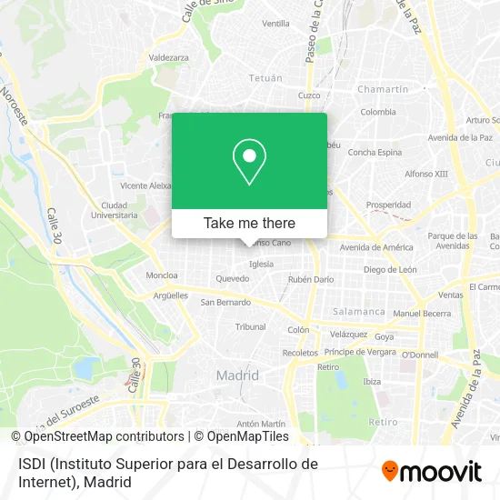 mapa ISDI (Instituto Superior para el Desarrollo de Internet)