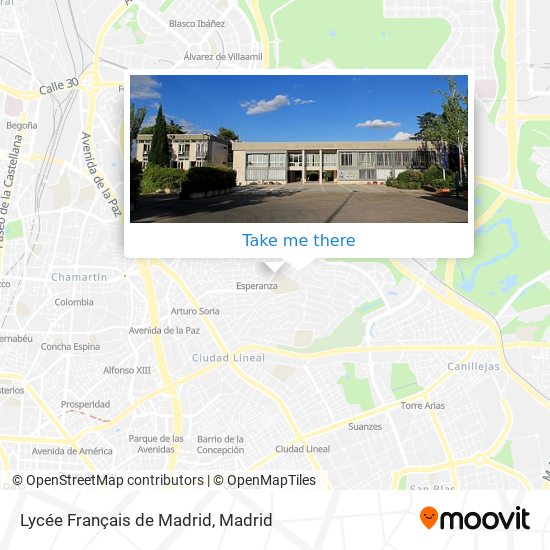 mapa Lycée Français de Madrid