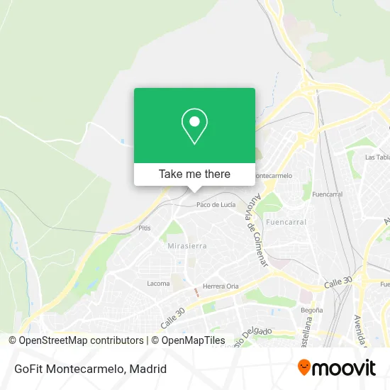 GoFit Montecarmelo map