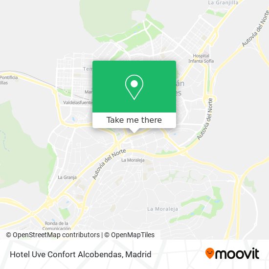 Hotel Uve Confort Alcobendas map