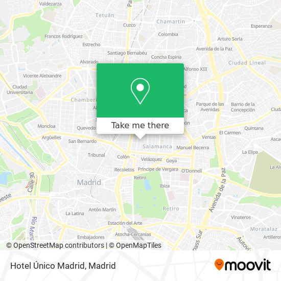 Hotel Único Madrid map