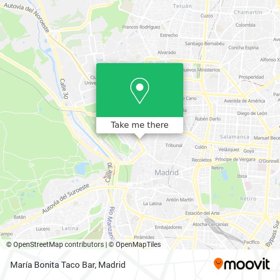 mapa María Bonita Taco Bar