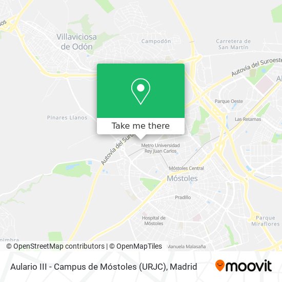 mapa Aulario III - Campus de Móstoles (URJC)