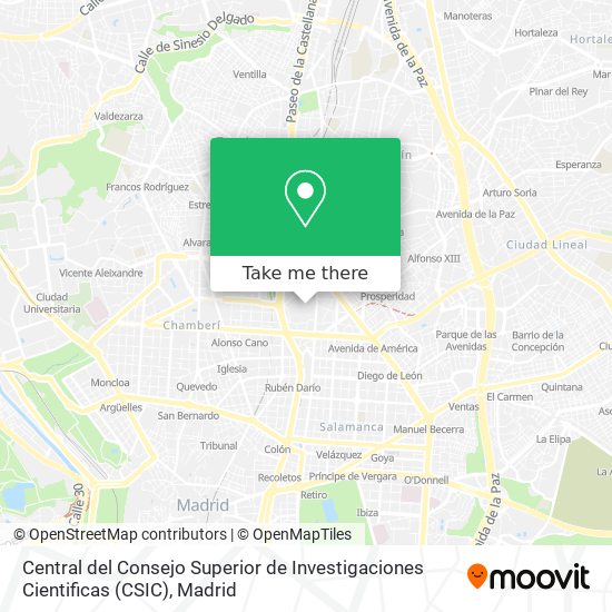 Central del Consejo Superior de Investigaciones Cientificas (CSIC) map