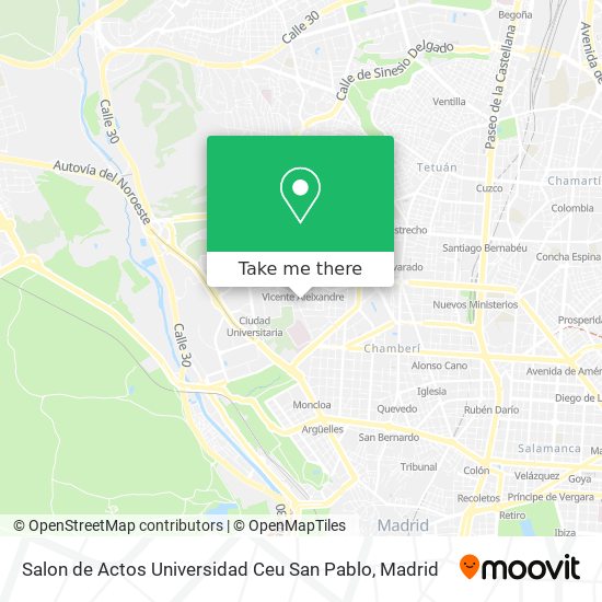 mapa Salon de Actos Universidad Ceu San Pablo