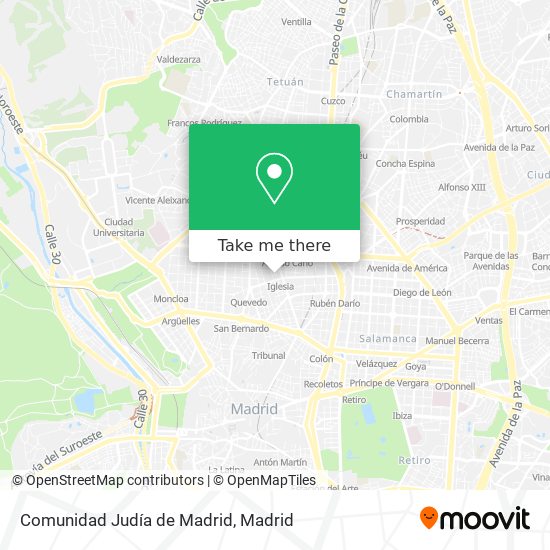 mapa Comunidad Judía de Madrid