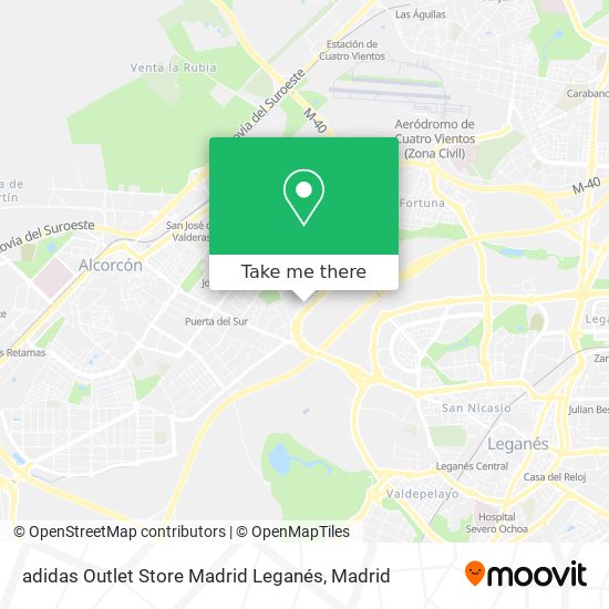 Insignificante demoler guapo How to get to adidas Outlet Store Madrid Leganés by Bus, Metro or Train?