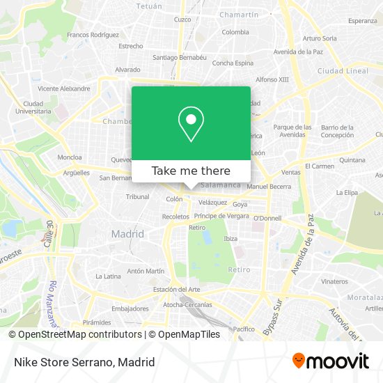 How to to Nike Store Serrano by Metro, Bus or Train?