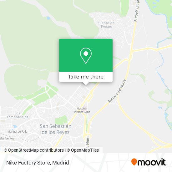 How to get to Nike Factory Store in San Sebastián De Los Reyes by Metro or Train?
