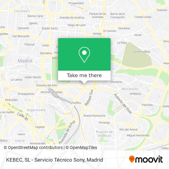 KEBEC, SL - Servicio Técnico Sony map