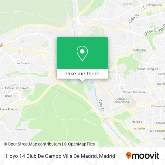 Hoyo 14 Club De Campo Villa De Madrid map