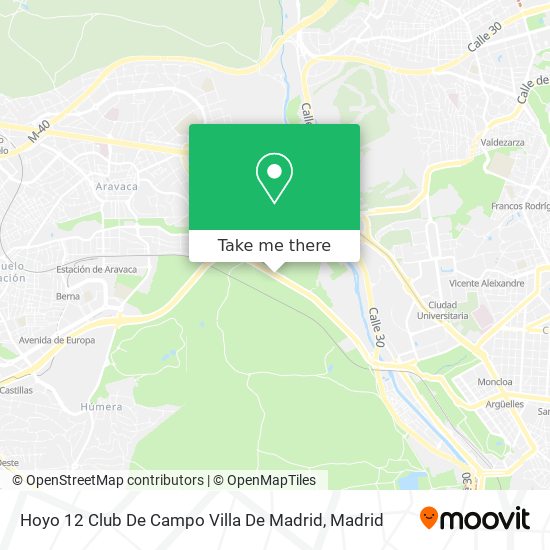Hoyo 12 Club De Campo Villa De Madrid map