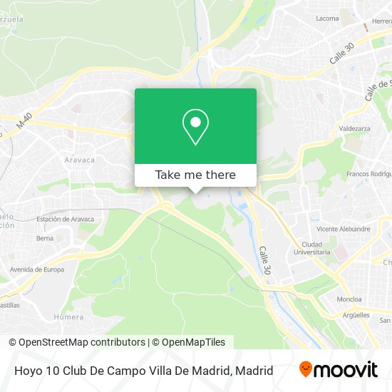 mapa Hoyo 10 Club De Campo Villa De Madrid
