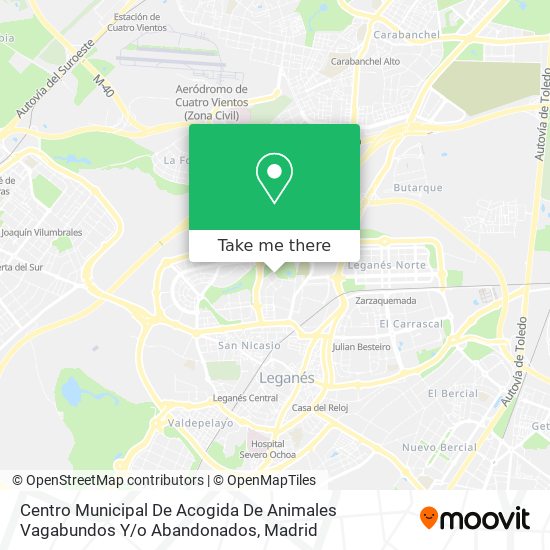 Centro Municipal De Acogida De Animales Vagabundos Y / o Abandonados map
