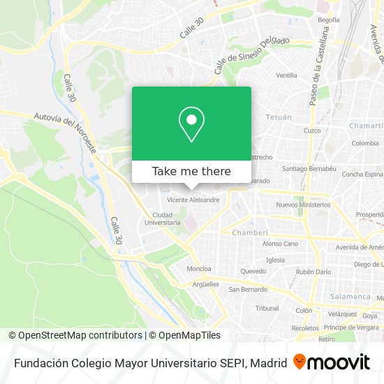 mapa Fundación Colegio Mayor Universitario SEPI