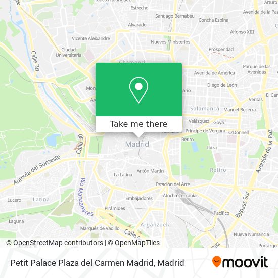 Petit Palace Plaza del Carmen Madrid map