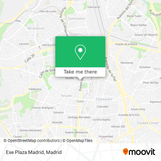 Exe Plaza Madrid map