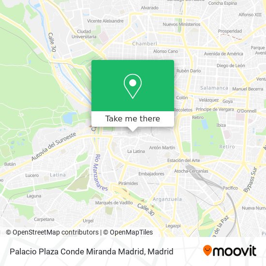 Palacio Plaza Conde Miranda Madrid map