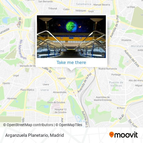 Arganzuela Planetario map