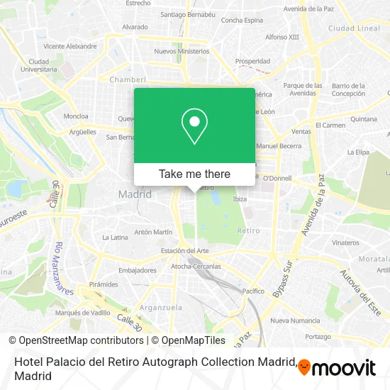 Hotel Palacio del Retiro Autograph Collection Madrid map