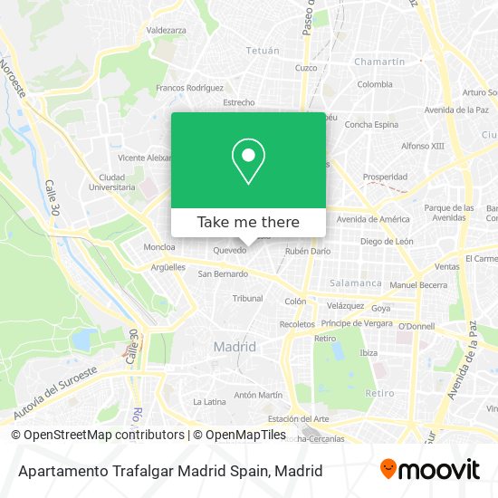 Apartamento Trafalgar Madrid Spain map