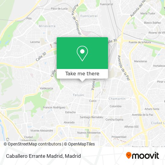 mapa Caballero Errante Madrid