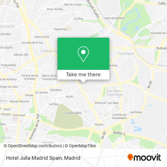 Hotel Julia Madrid Spain map