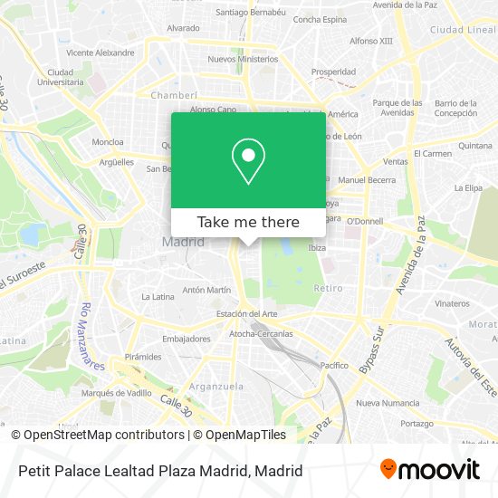 mapa Petit Palace Lealtad Plaza Madrid