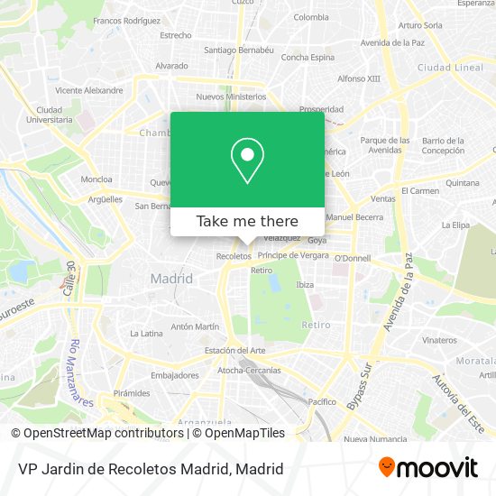 VP Jardin de Recoletos Madrid map