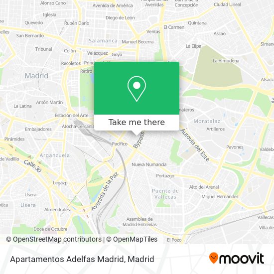 mapa Apartamentos Adelfas Madrid