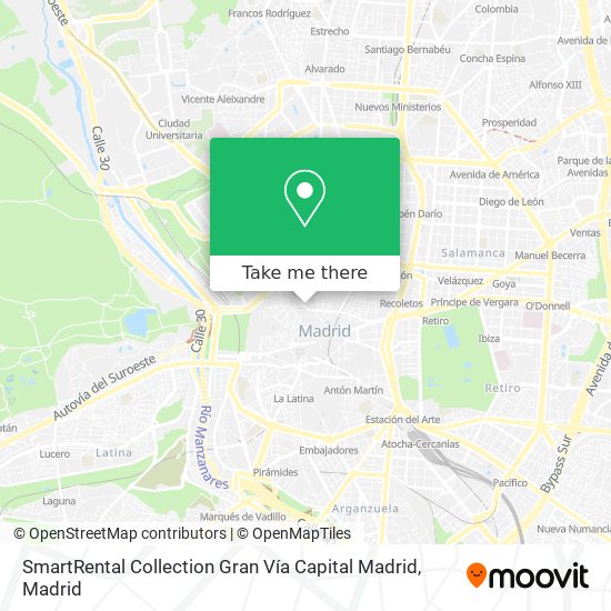 mapa SmartRental Collection Gran Vía Capital Madrid