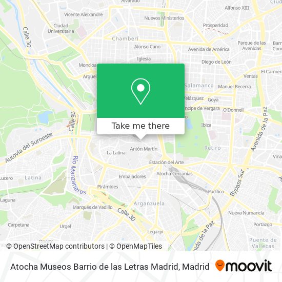 Atocha Museos Barrio de las Letras Madrid map