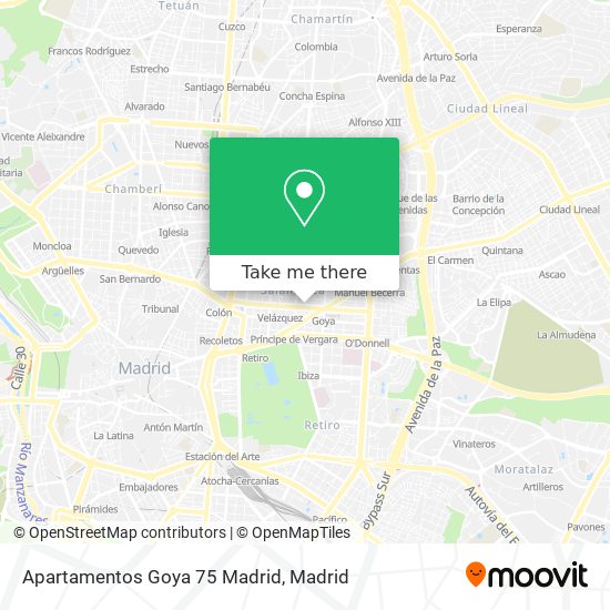 Apartamentos Goya 75 Madrid map