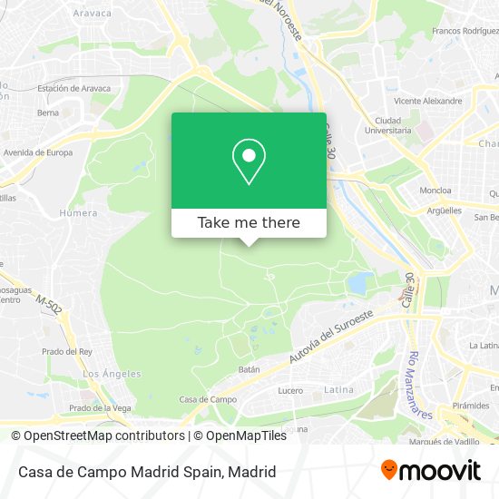 Casa de Campo Madrid Spain map
