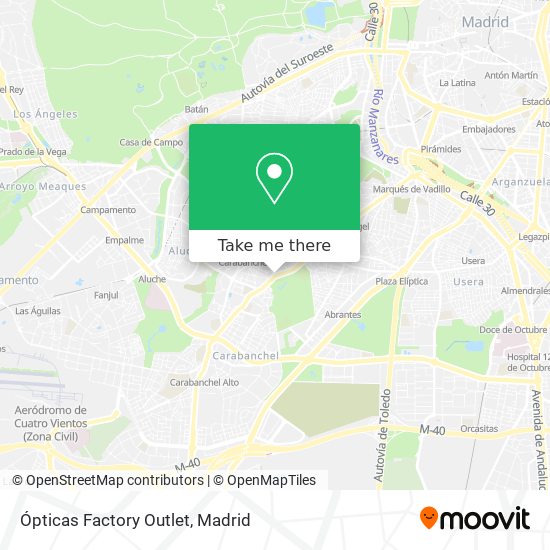 mapa Ópticas Factory Outlet