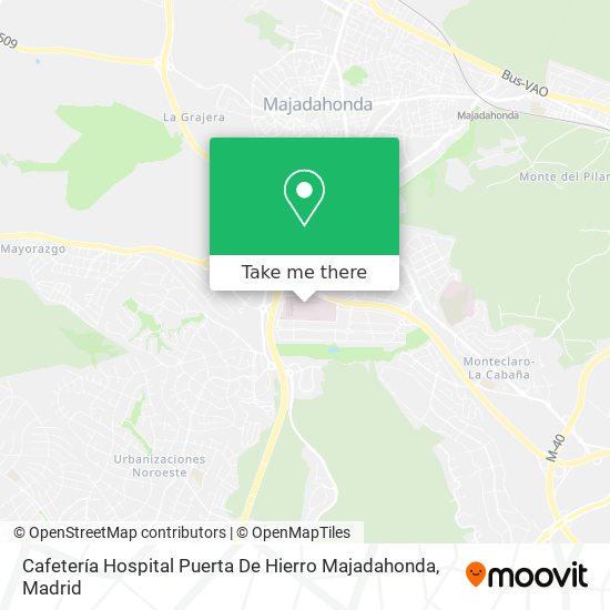 mapa Cafetería Hospital Puerta De Hierro Majadahonda
