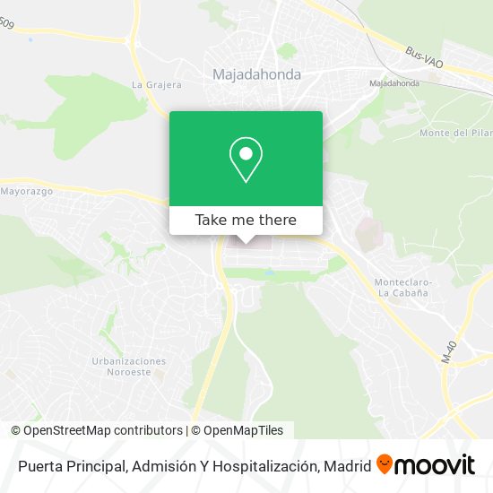 Puerta Principal, Admisión Y Hospitalización map