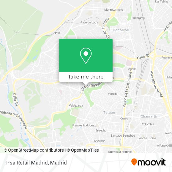 Psa Retail Madrid map