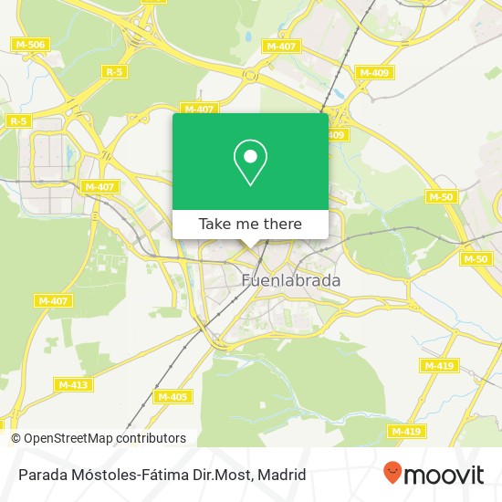 Parada Móstoles-Fátima Dir.Most map