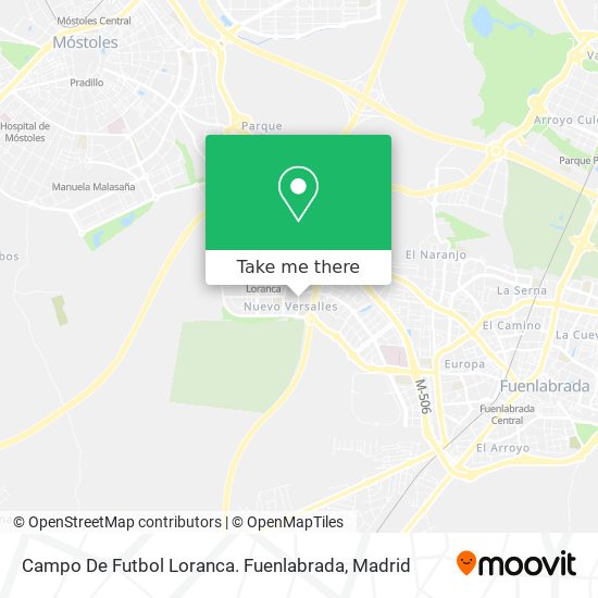 mapa Campo De Futbol Loranca. Fuenlabrada