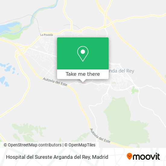 mapa Hospital del Sureste Arganda del Rey