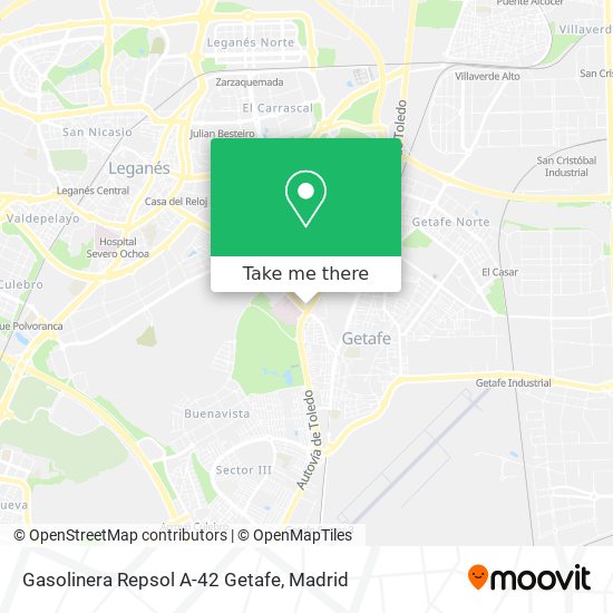 Gasolinera Repsol A-42 Getafe map