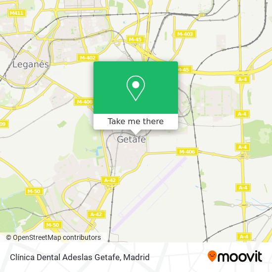 mapa Clínica Dental Adeslas Getafe